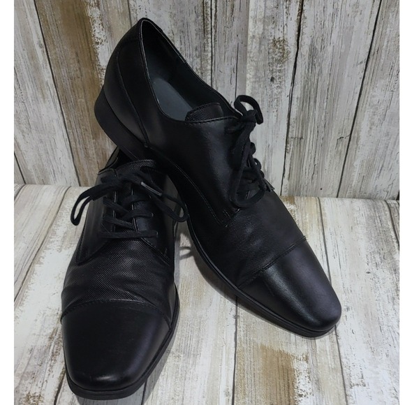 Calvin Klein Bachman Black Mens Dress Shoes Oxford Lace Up Formal Business 10 - Picture 6 of 8